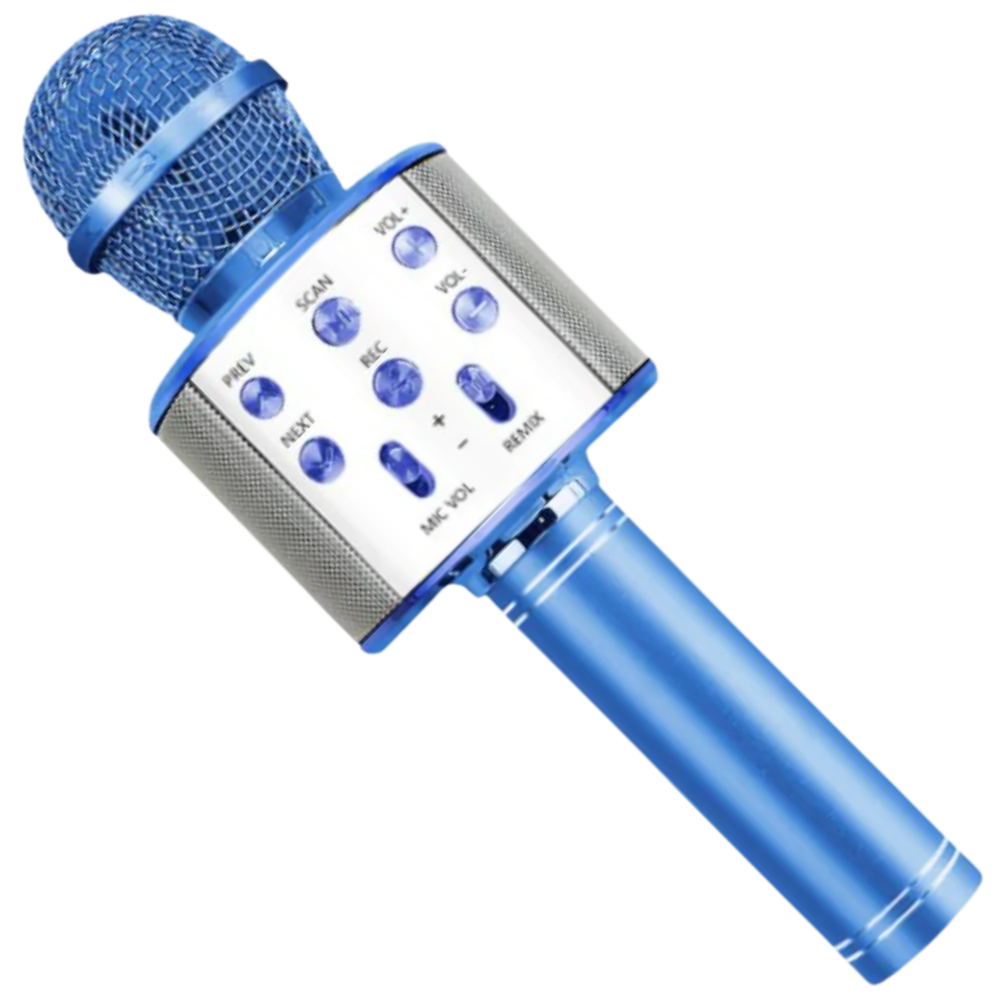Microphone karaoké Bluetooth sans fil -Bleu/ - Ozerty