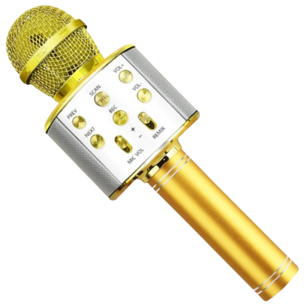 Microphone karaoké Bluetooth sans fil -Doré/ - Ozerty