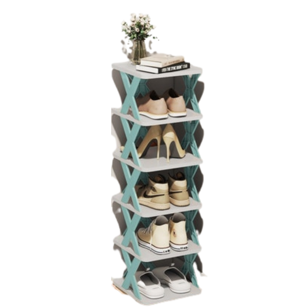 Rangement pour chaussures à plusieurs niveaux -Bleu/6 couches - Ozerty