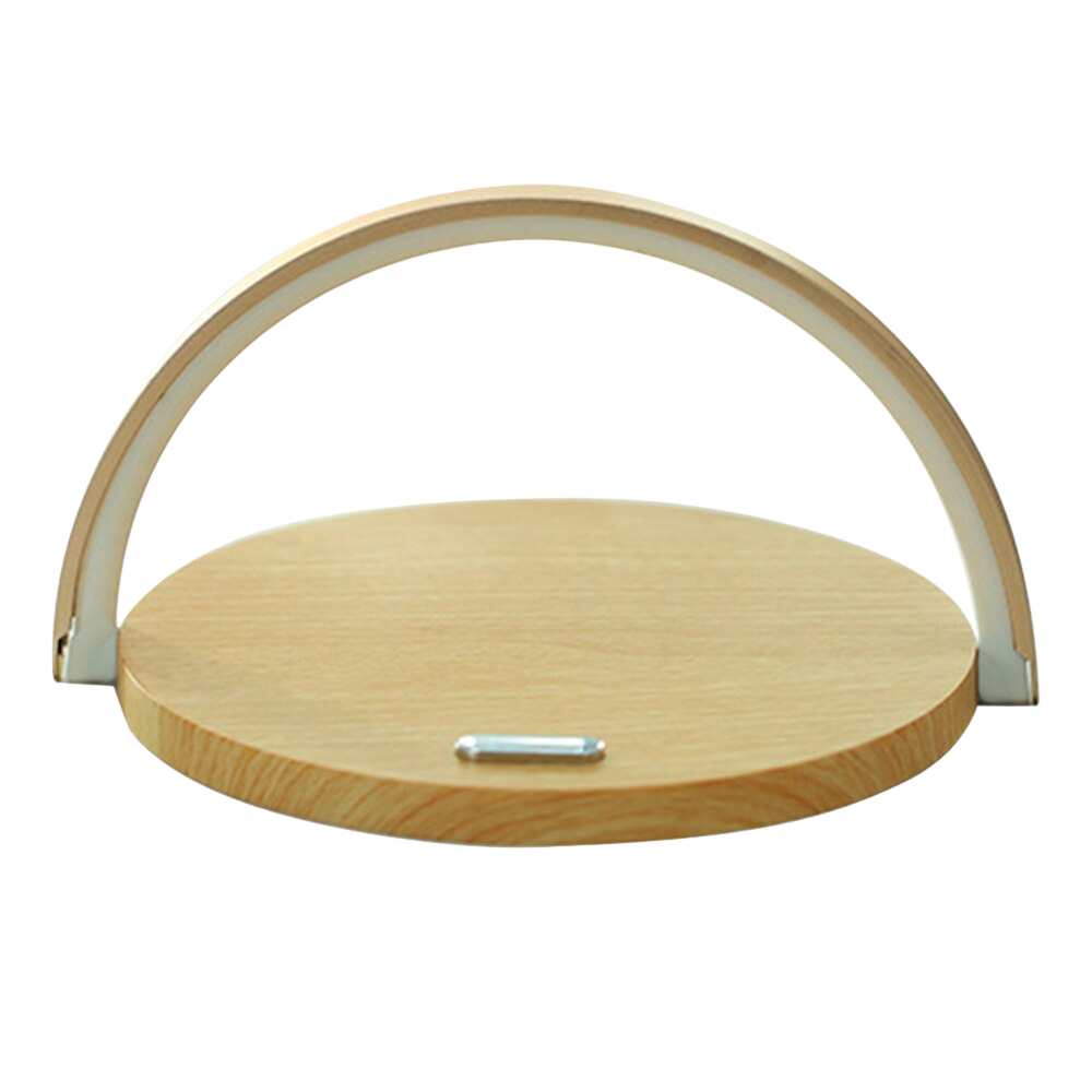 Lampe de bureau et chargeur de téléphone sans fil -Bois/ - Ozerty