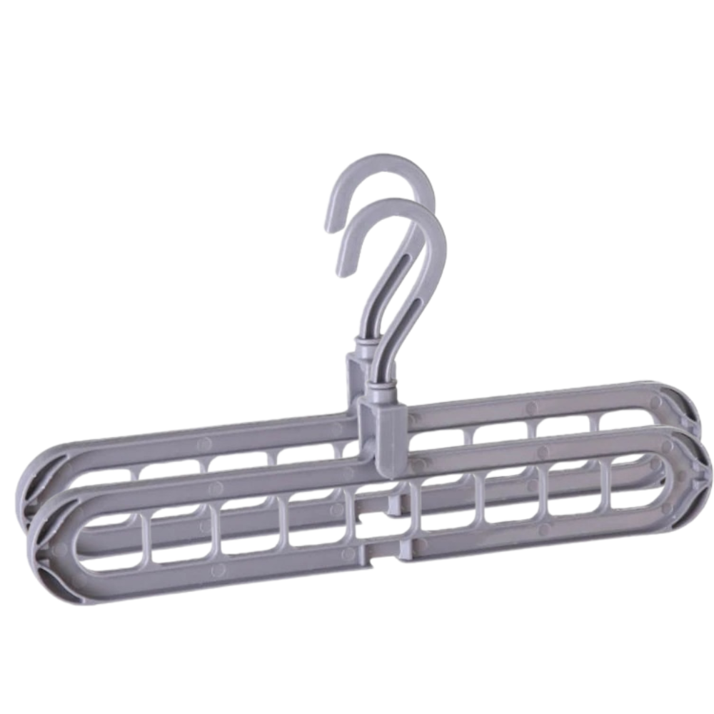 Lot de 2 cintres gain de place -Gris/ - Ozerty