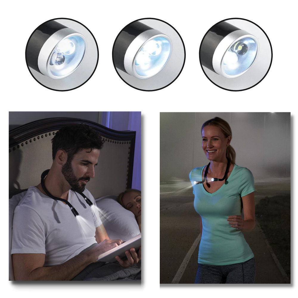 Lampe de lecture LED pour le cou - Ozerty