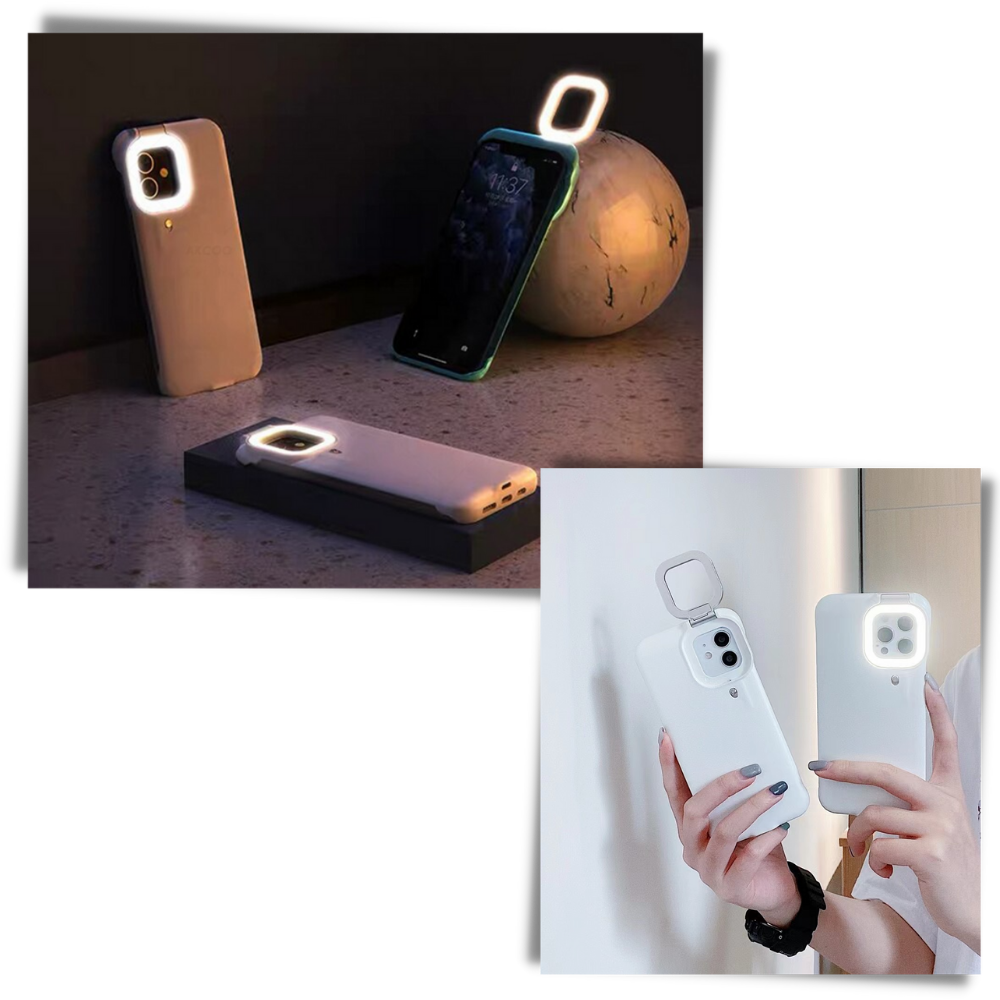 Étui de téléphone avec anneau lumineux LED - Ozerty