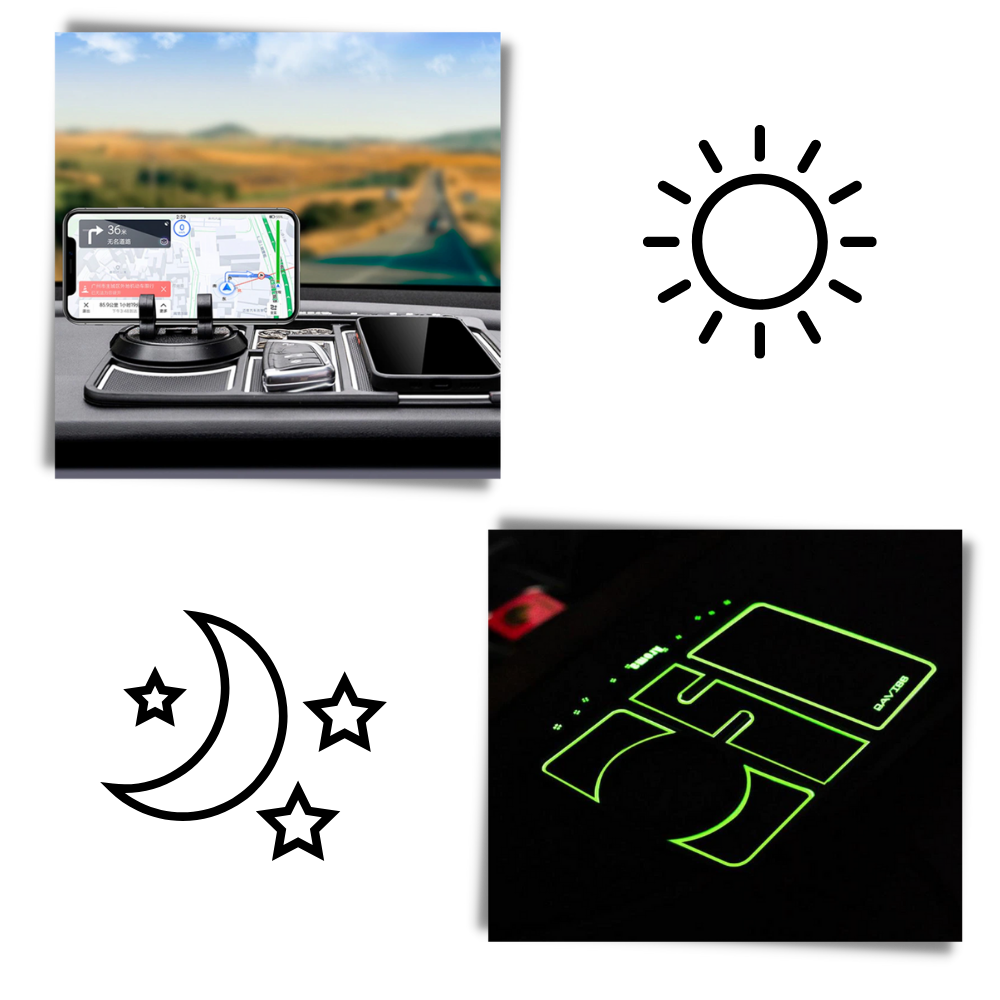 Tapis antidérapant et support de téléphone pour voiture - Ozerty