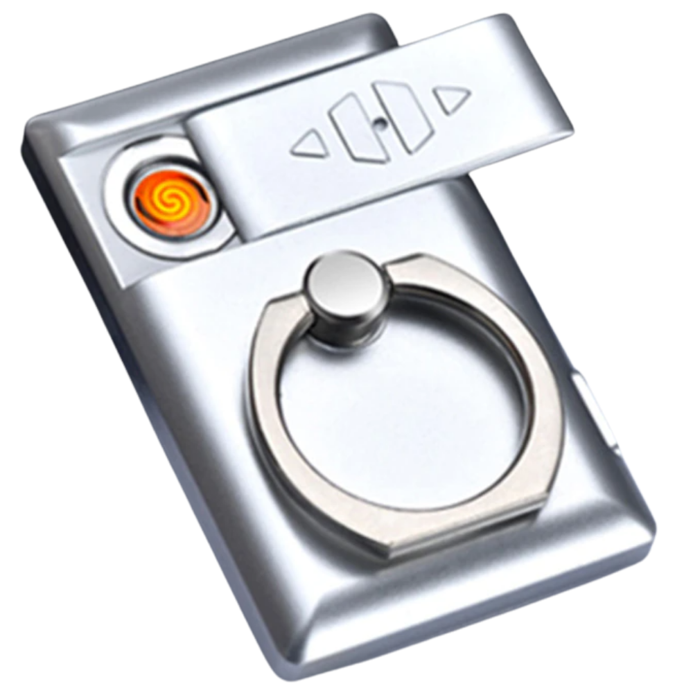 Bague de téléphone avec briquet -Argenté/ - Ozerty