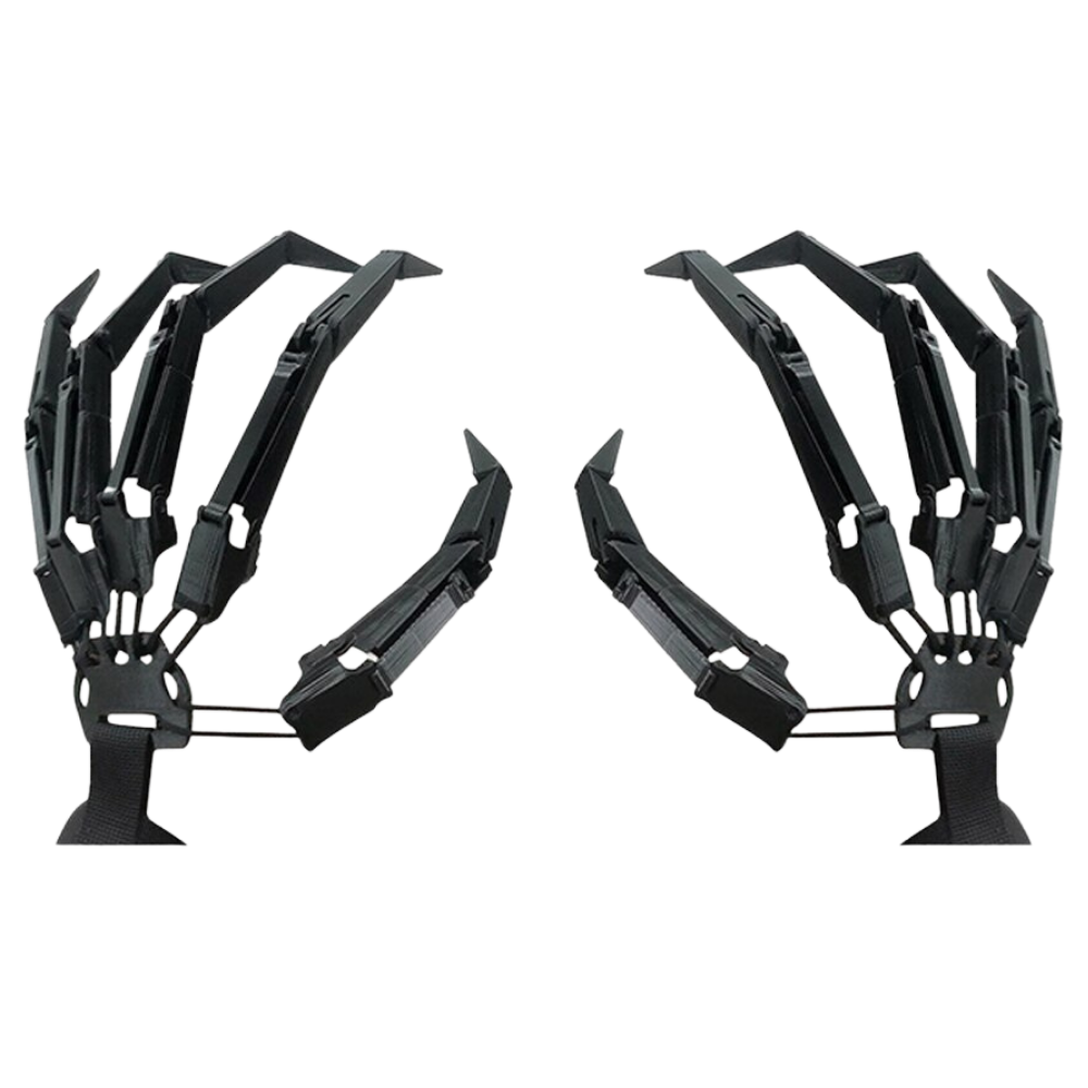Gants mains de squelette -Paire noire/ - Ozerty