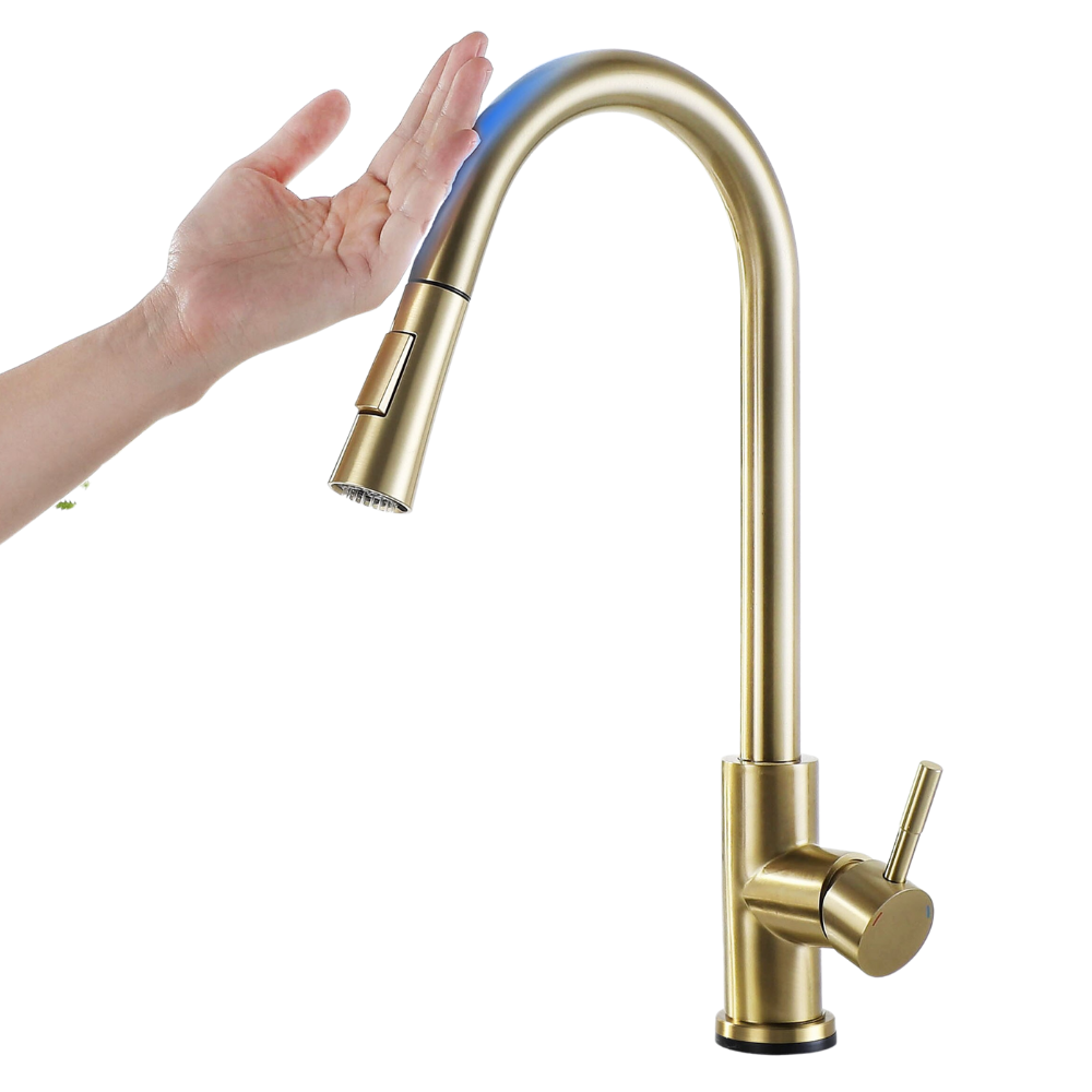 Robinet de cuisine flexible avec capteur -Doré/ - Ozerty