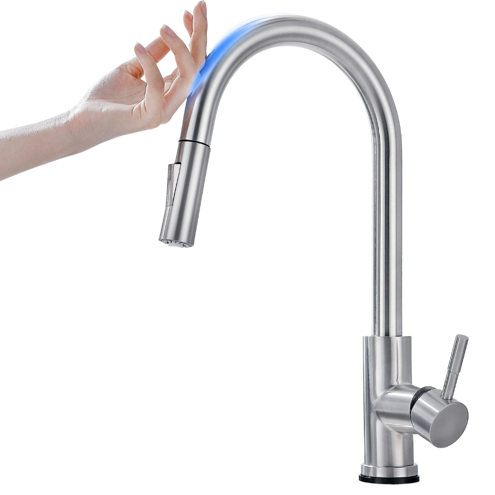 Robinet de cuisine flexible avec capteur -Nickel/ - Ozerty