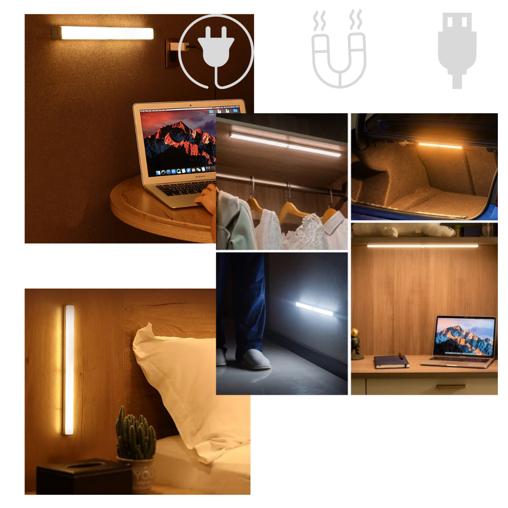 Lampe LED à détecteur de mouvement magnétique - Ozerty