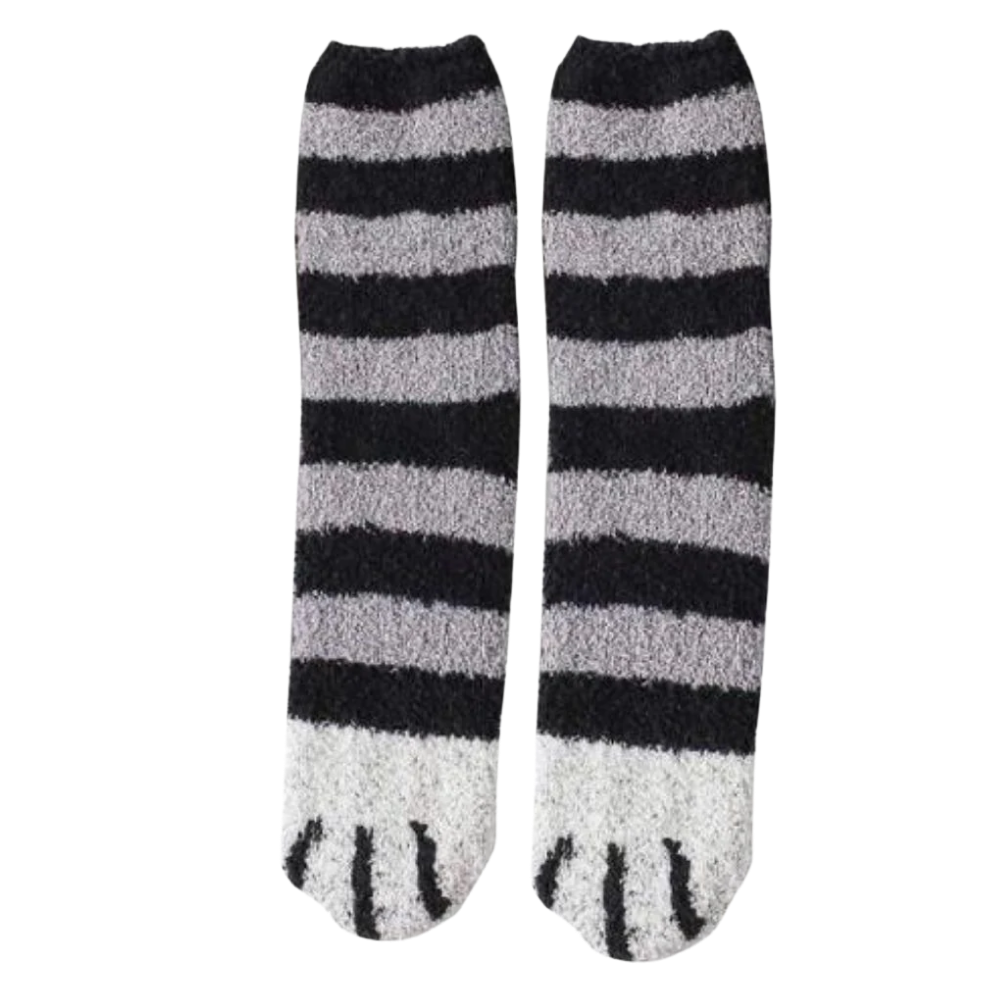 Chaussettes d'hiver en pattes de chat -Rayures/ - Ozerty
