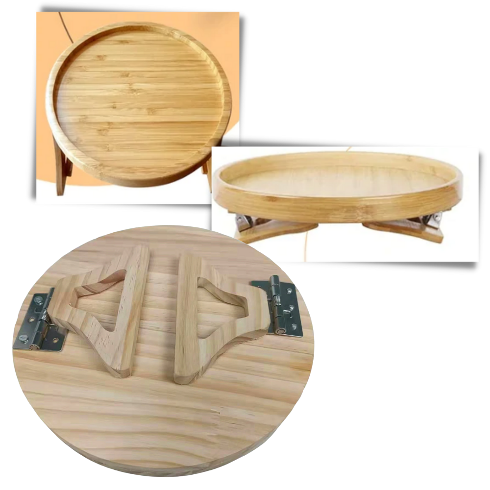 Table d'accoudoir en bois pliable - Ozerty