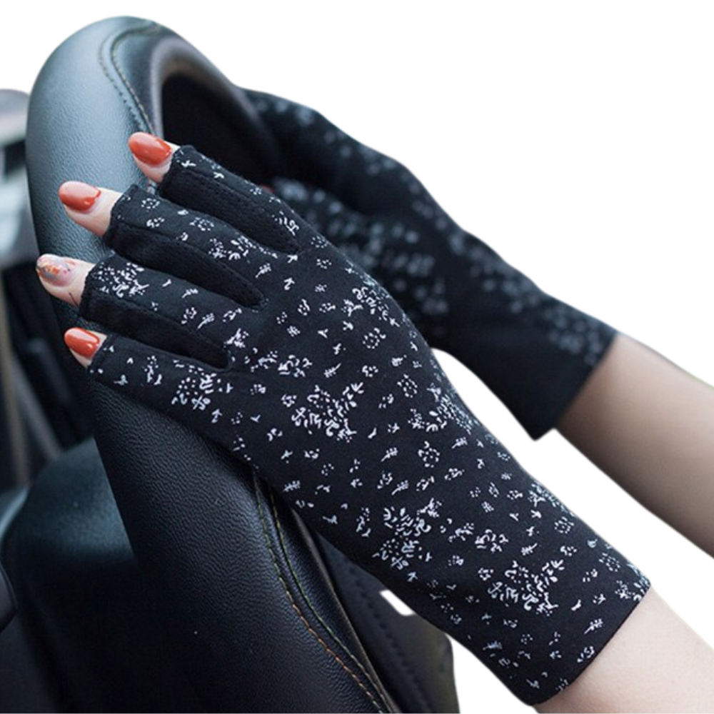 Gants élégants en coton anti-UV -Noir/ - Ozerty