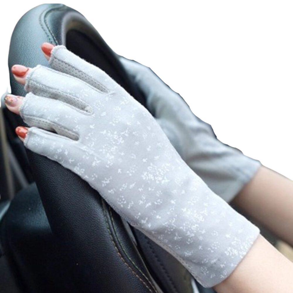 Gants élégants en coton anti-UV -Gris/ - Ozerty