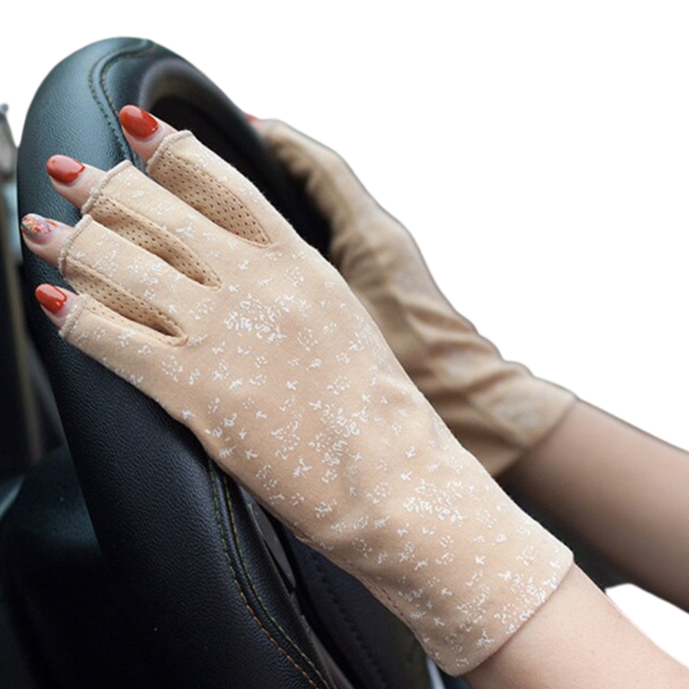 Gants élégants en coton anti-UV -Kaki/ - Ozerty