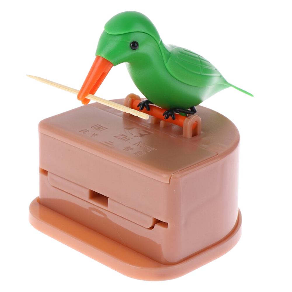 Boîte distributrice de cure-dents motif oiseau -Vert/ - Ozerty