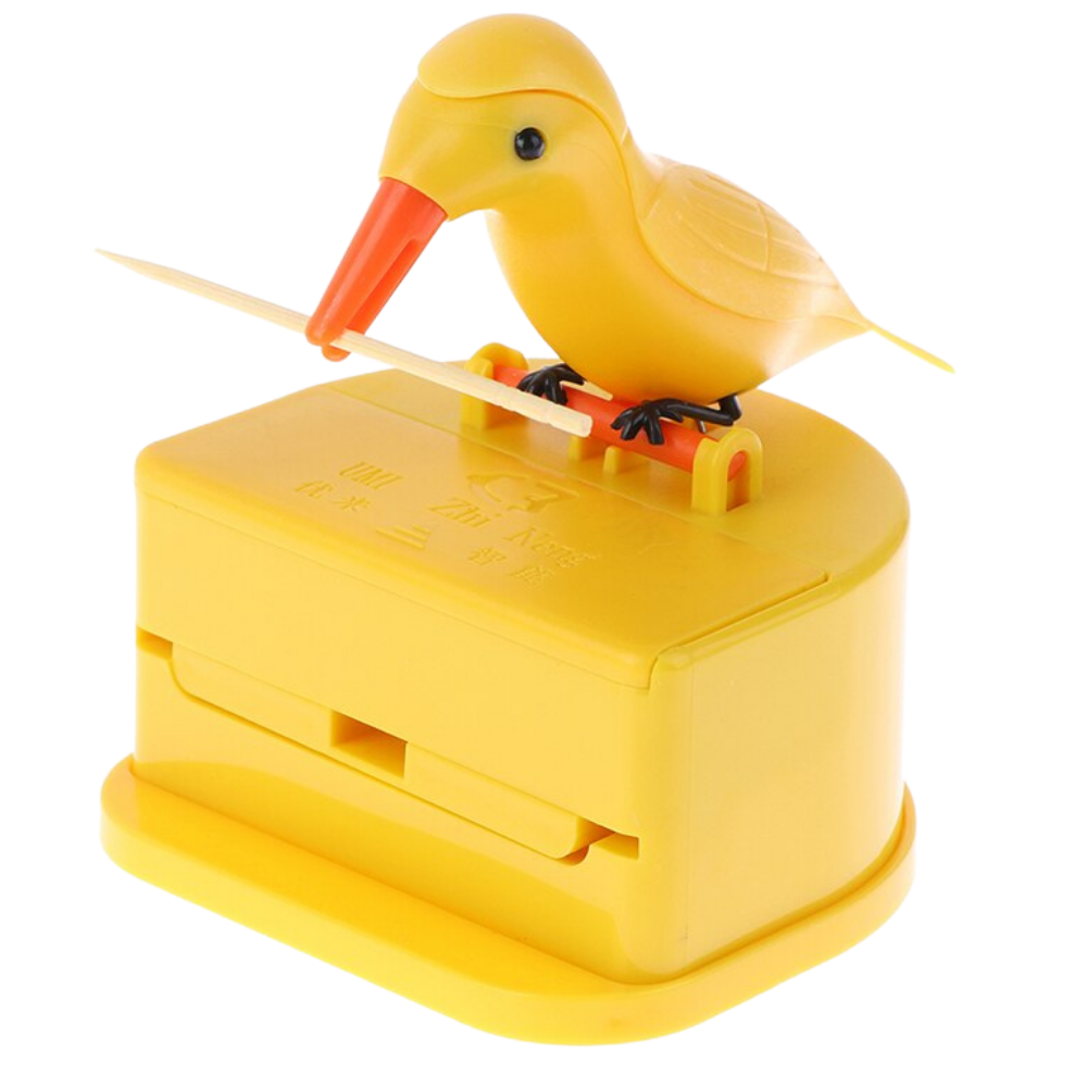 Boîte distributrice de cure-dents motif oiseau -Jaune/ - Ozerty