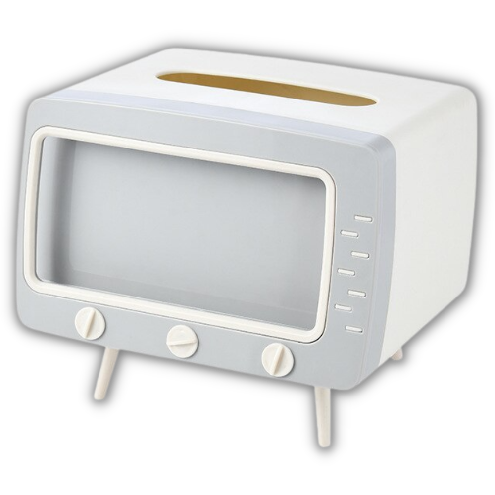 Distributeur de mouchoirs avec support pour téléphone -Blanc/ - Ozerty