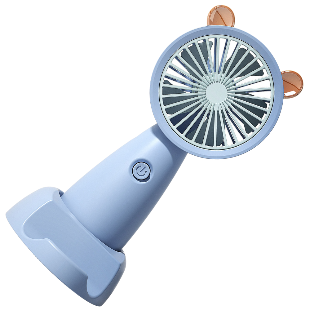 Mini ventilateur USB avec support pour téléphone -Bleu/ - Ozerty