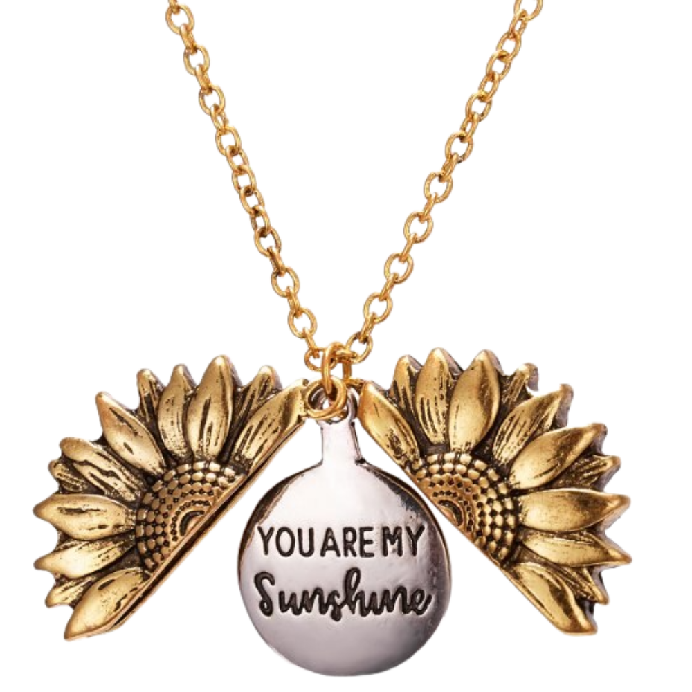 Pendentif Tournesol -Doré/ - Ozerty
