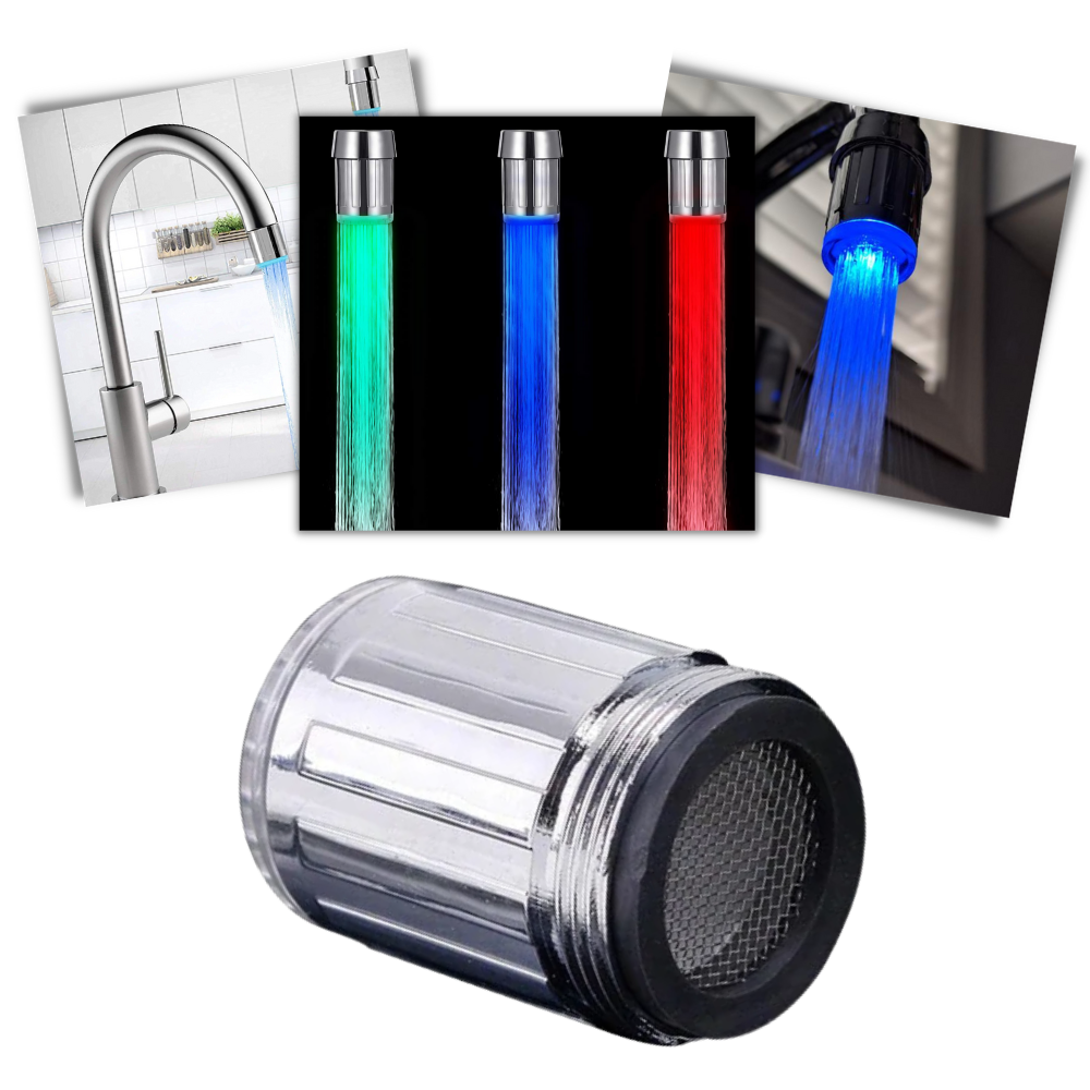 Buse de robinet avec capteur de température à couleur changeante