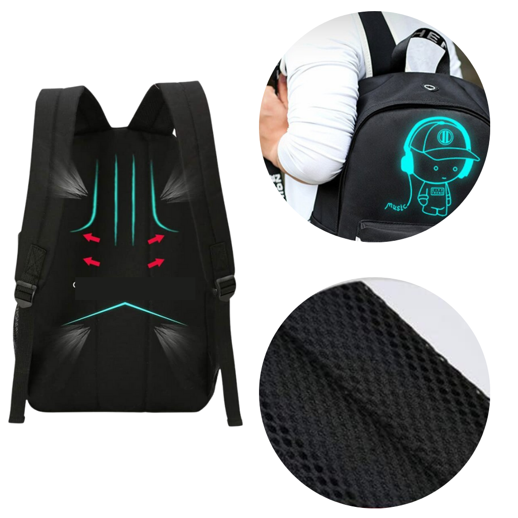 Sac à dos lumineux pour ordinateur portable - Ozerty