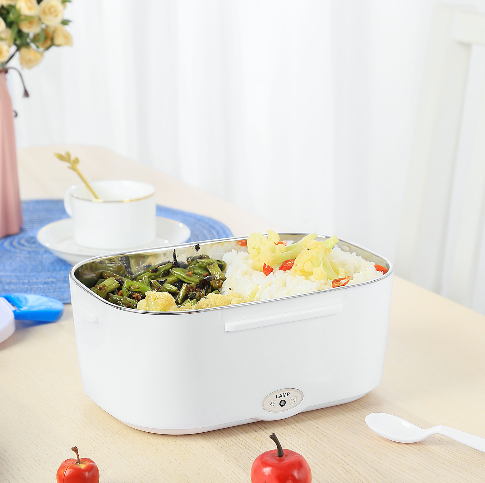 Electric and portable heated food box