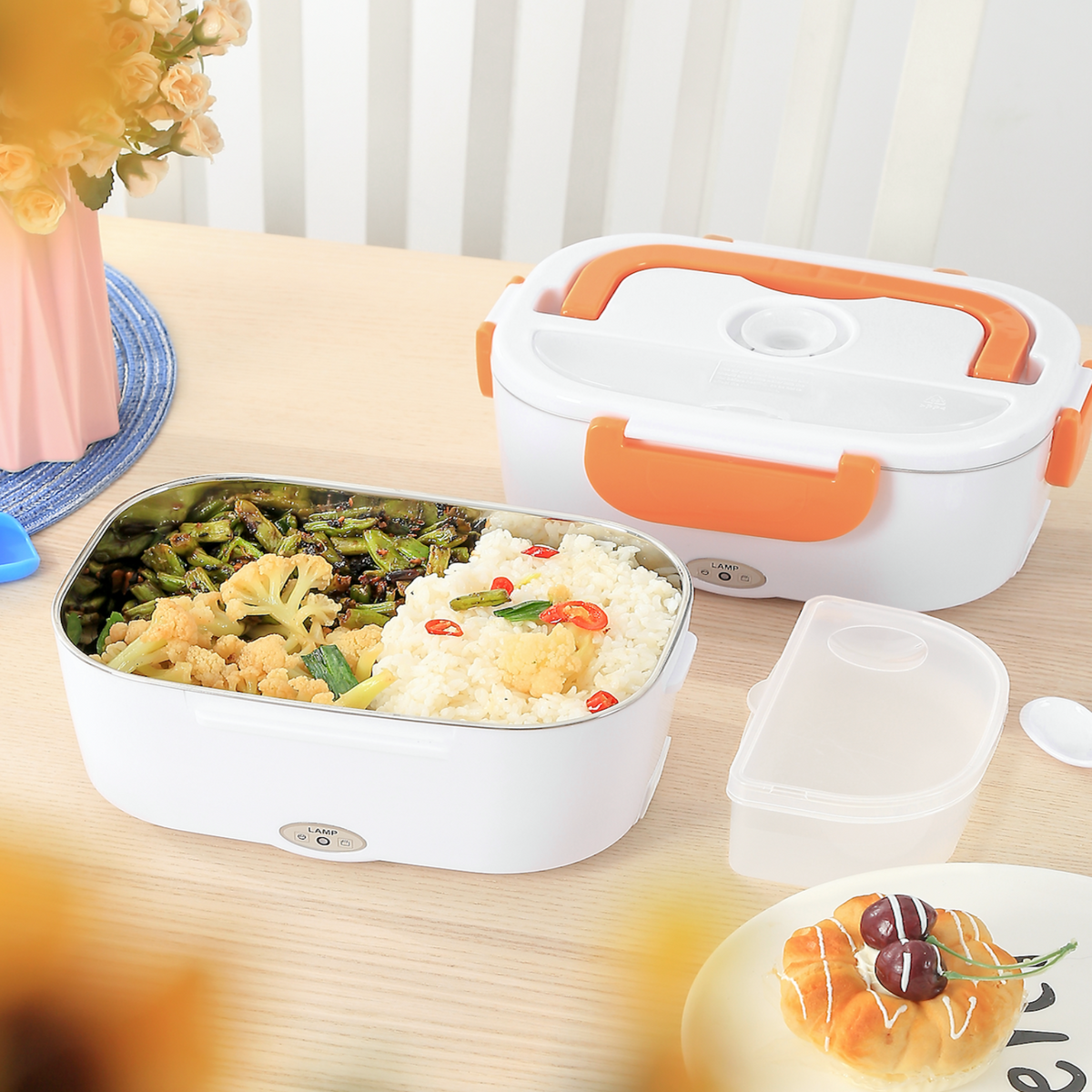 Electric and portable heated food box