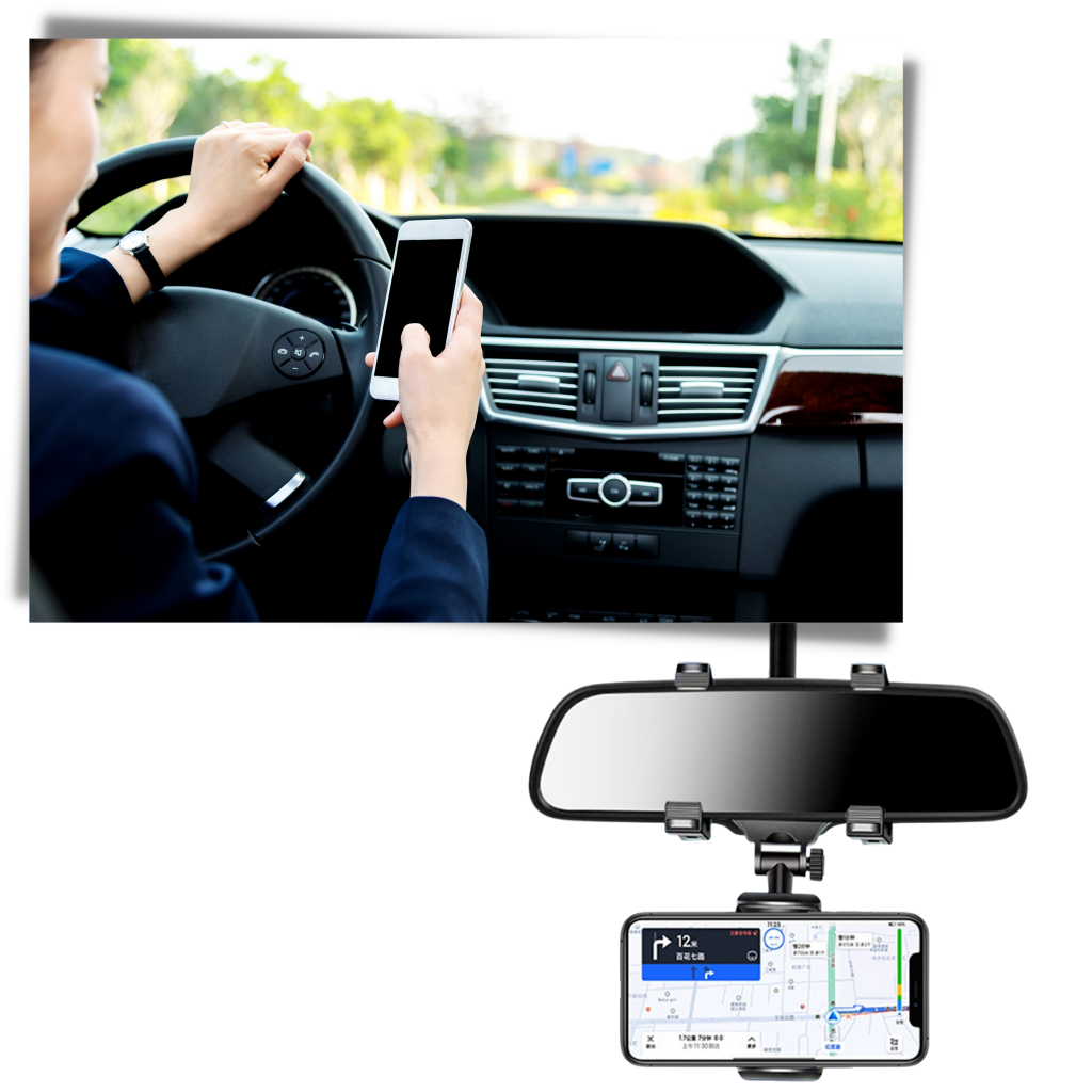 Support de téléphone pour rétroviseur de voiture - Ozerty
