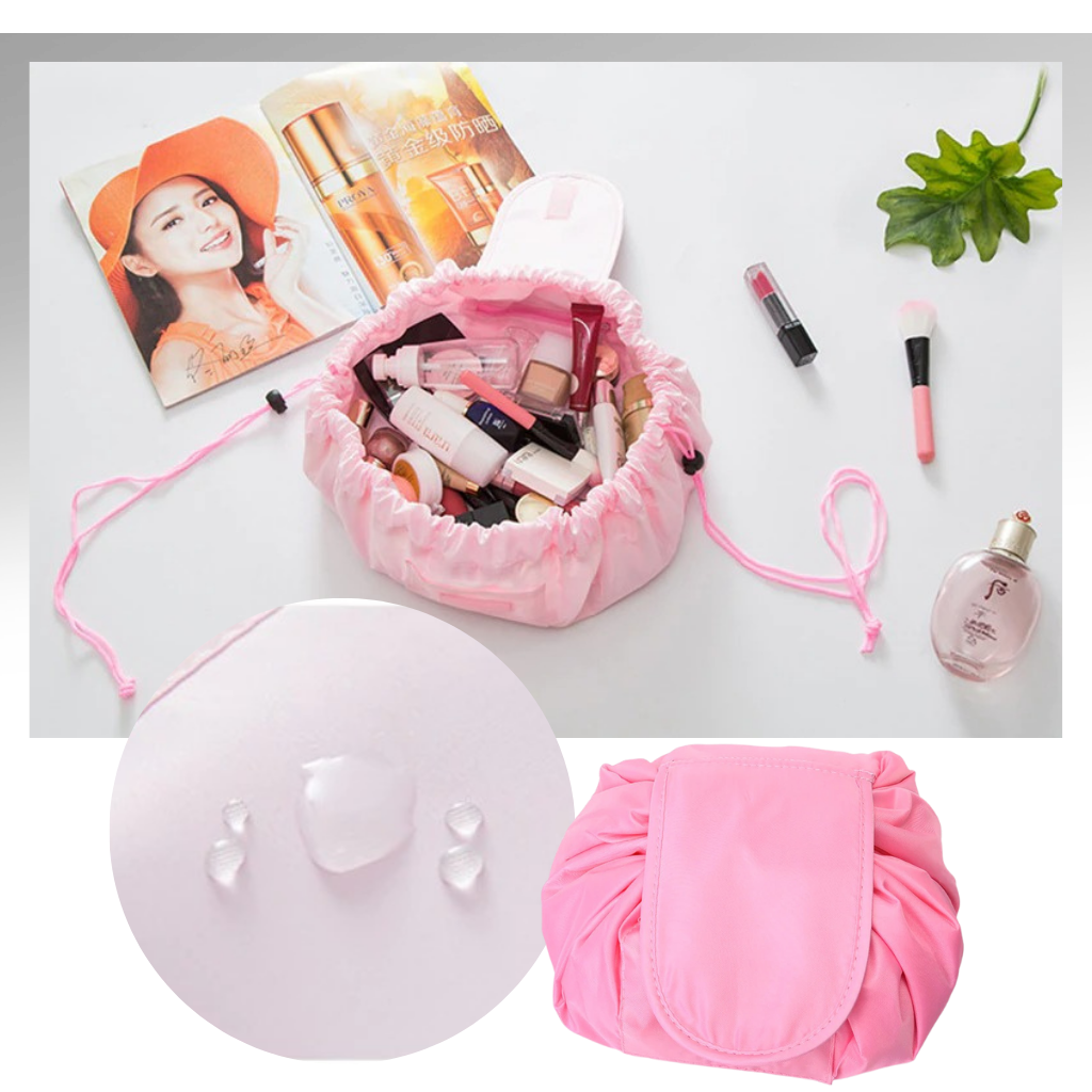Pochette de maquillage pliable avec fermeture à cordon - Ozerty