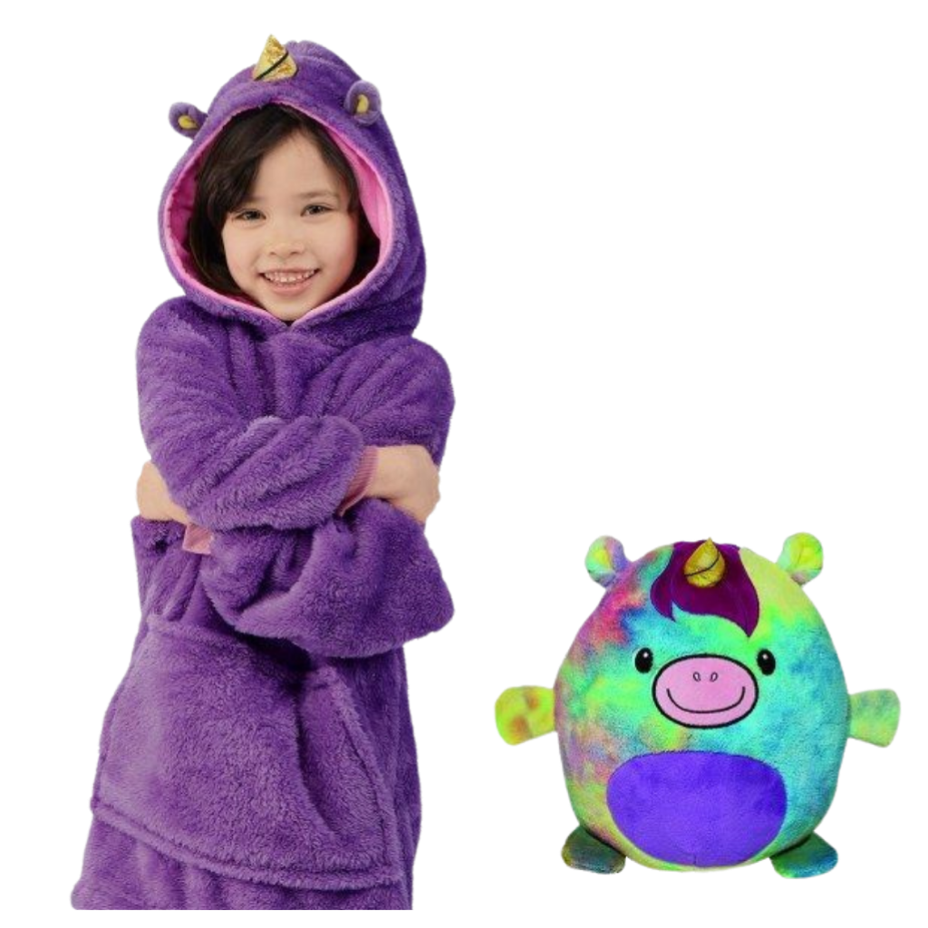 Peluche à capuche pliable 2 en 1