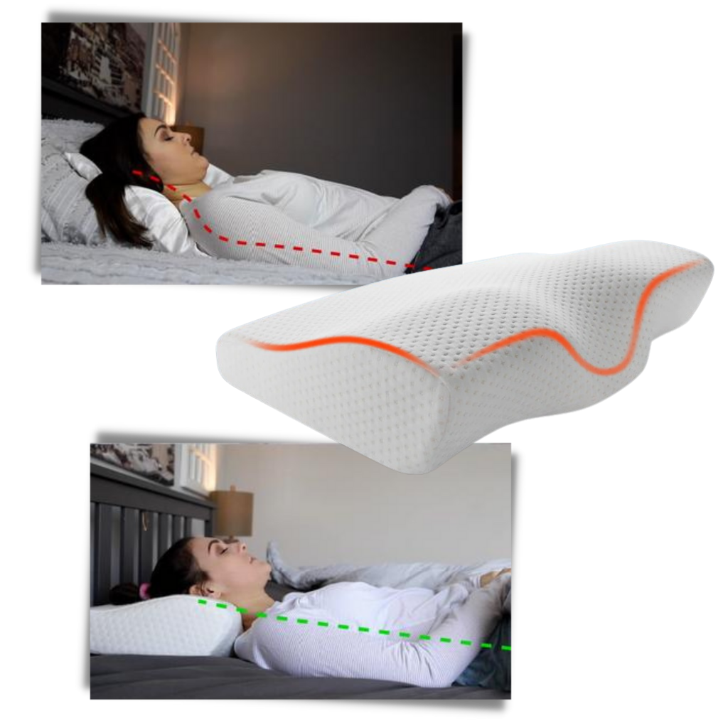 Oreiller de soutien des cervicales en mousse à mémoire de forme - Ozerty