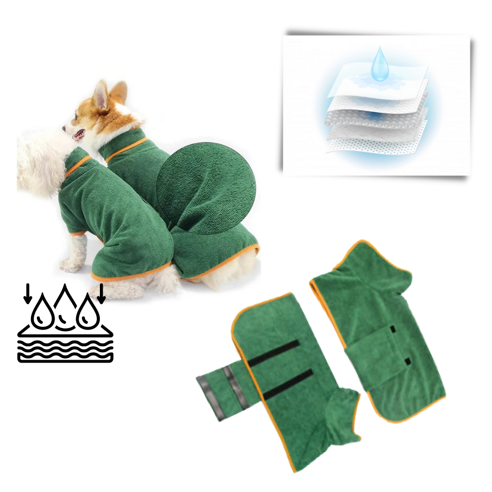 Peignoir super absorbant pour animaux de compagnie - Ozerty