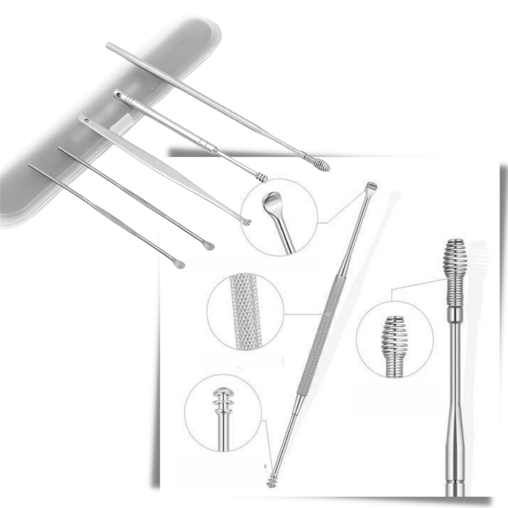 Set d'outils en acier inoxydable pour le nettoyage du cérumen - Ozerty