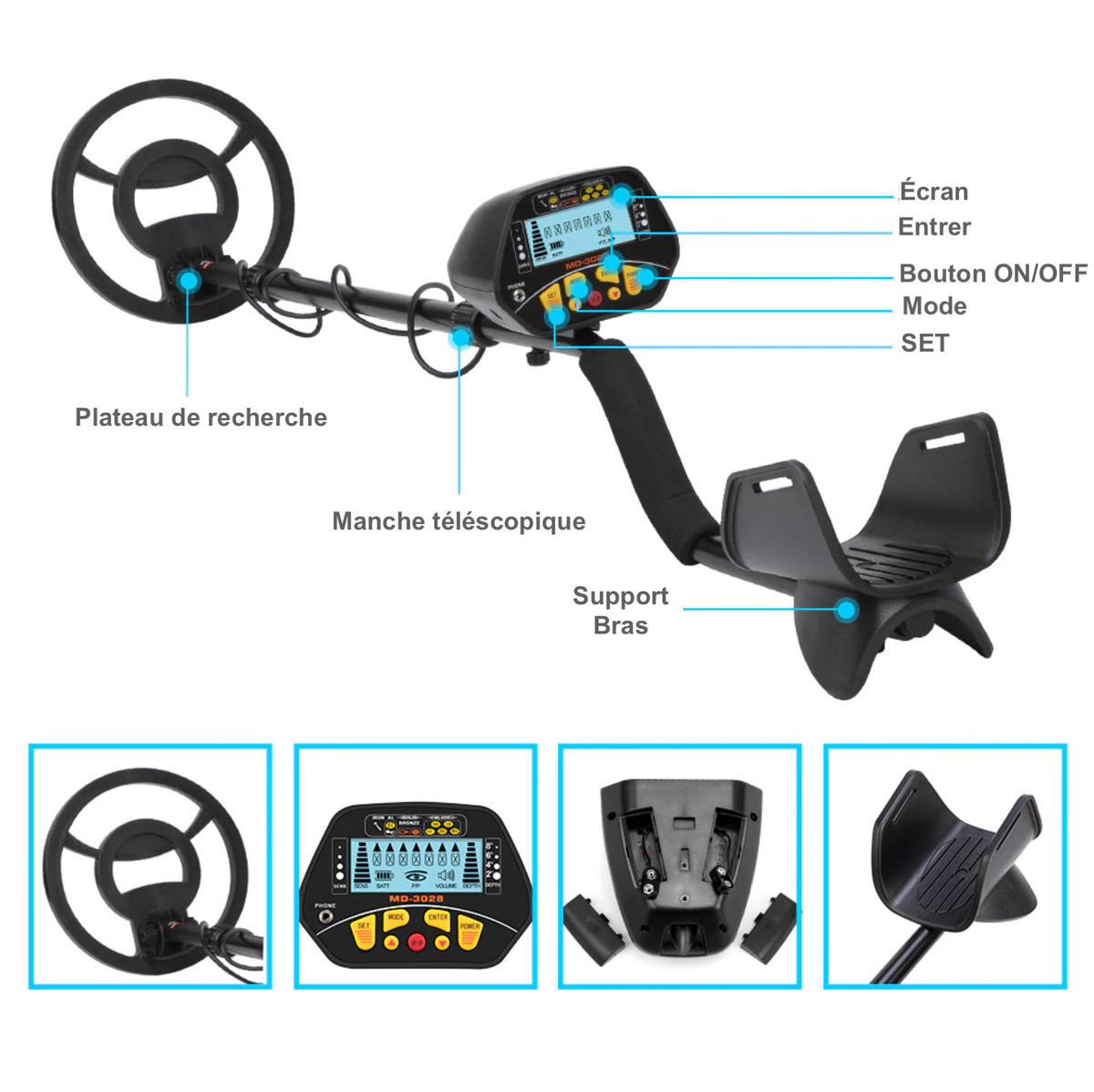Waterproof metal detector