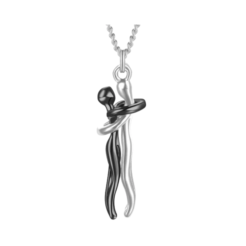 Collier de couple Câlin -Noir - Ozerty