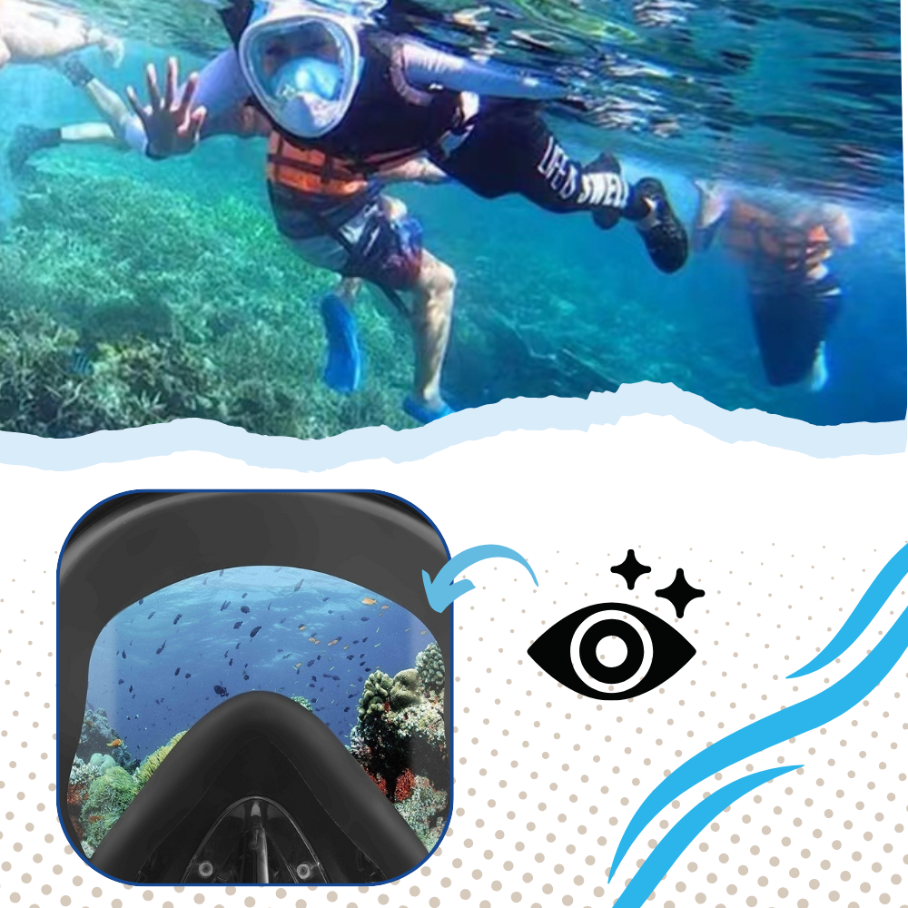 Masque de plongée avec tuba à vue panoramique à 180° - Ozerty