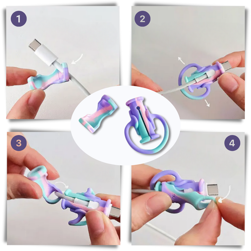 Enrouleur de câble en silicone 2 en 1

 - Ozerty