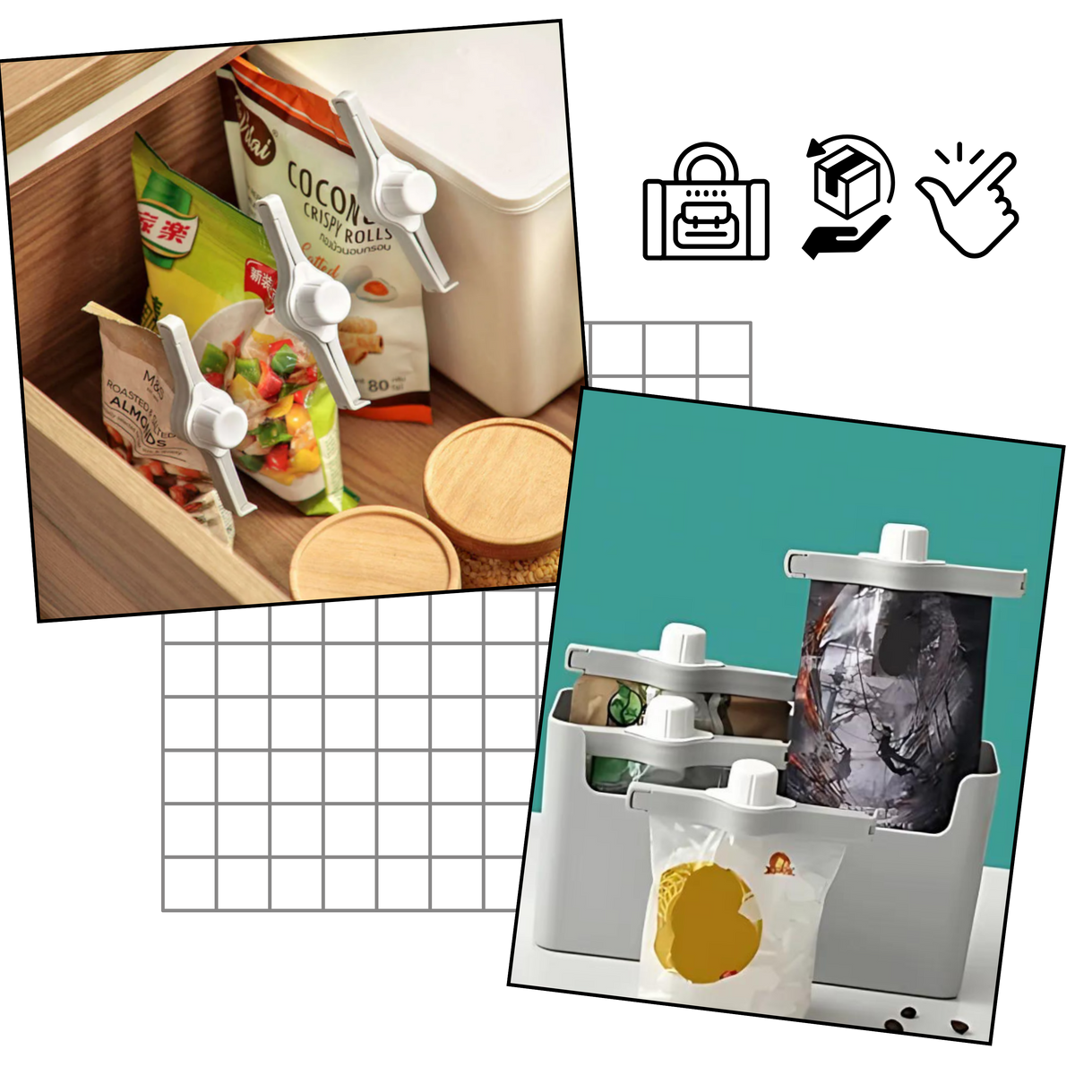 Pinces hermétiques pour sacs de chips - Ozerty