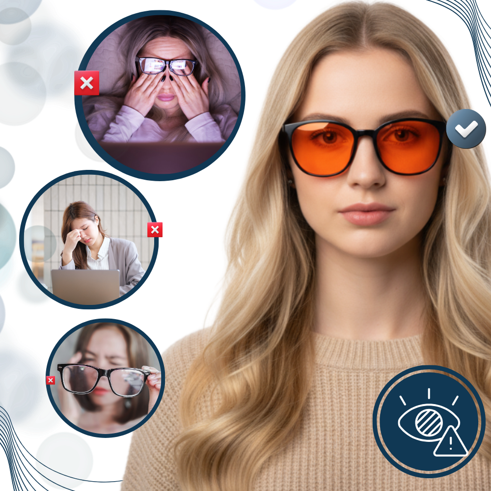 Lunettes rouges anti-fatigue à filtre bleu - Ozerty