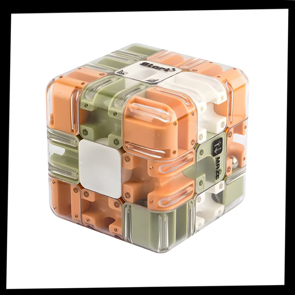 Cube labyrinthe Brain Builder puzzle 3D à bille - Ozerty