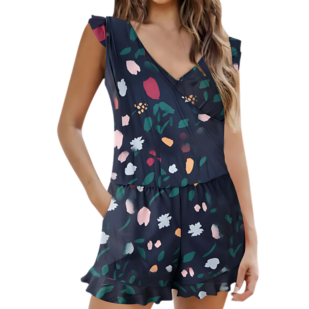Robe de bain avec soutien-gorge intégré -Fleurs - Ozerty