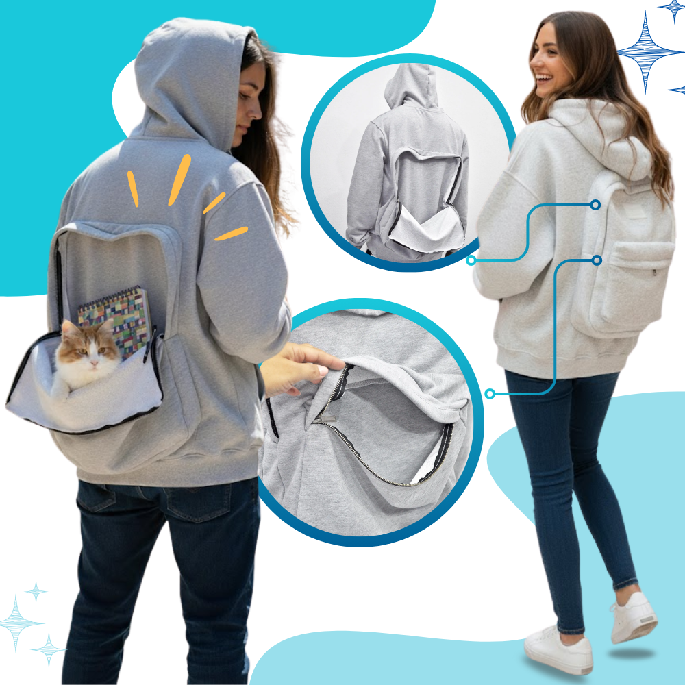Sweat à capuche avec sac à dos intégré - Ozerty