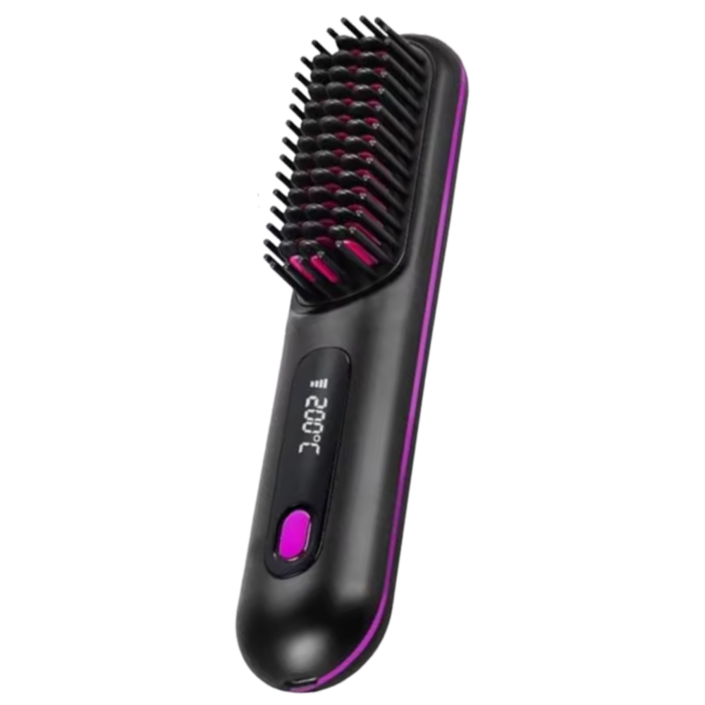 Brosse chauffante lissante sans fil -Noir - Ozerty