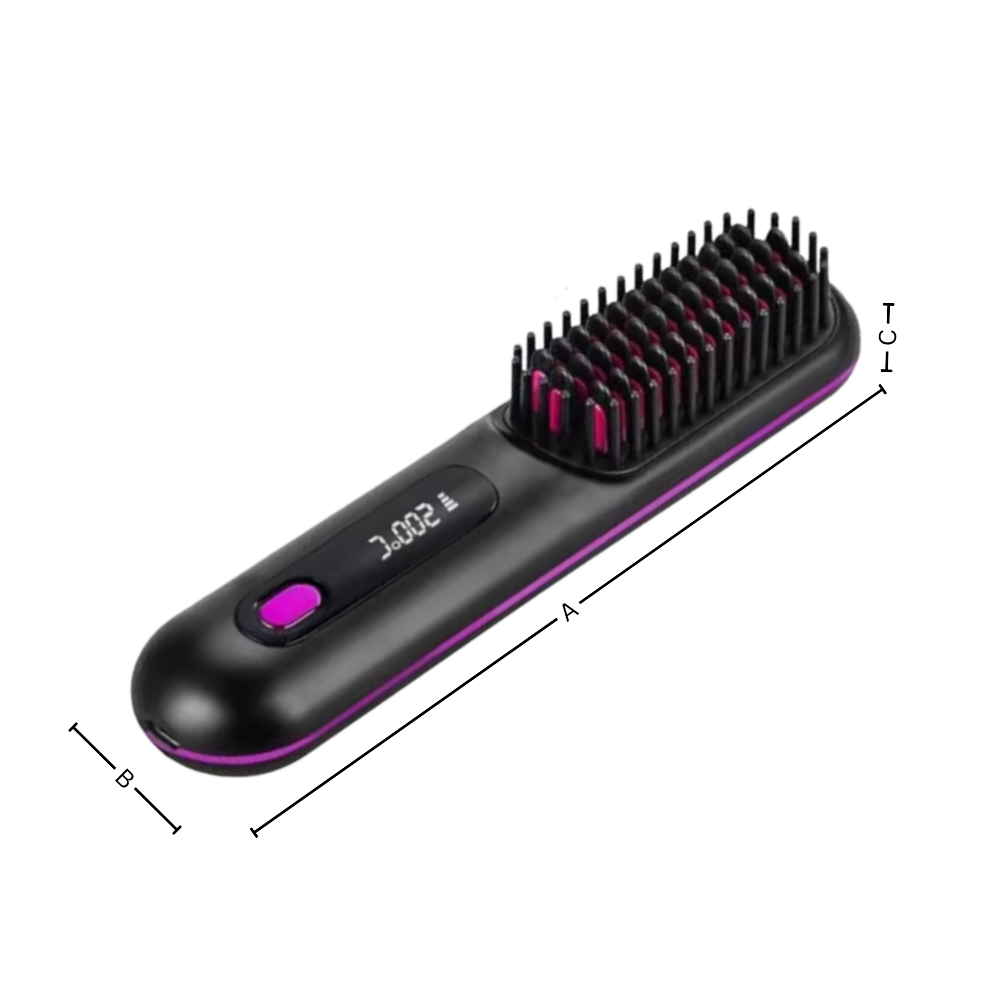 Brosse chauffante lissante sans fil - Ozerty