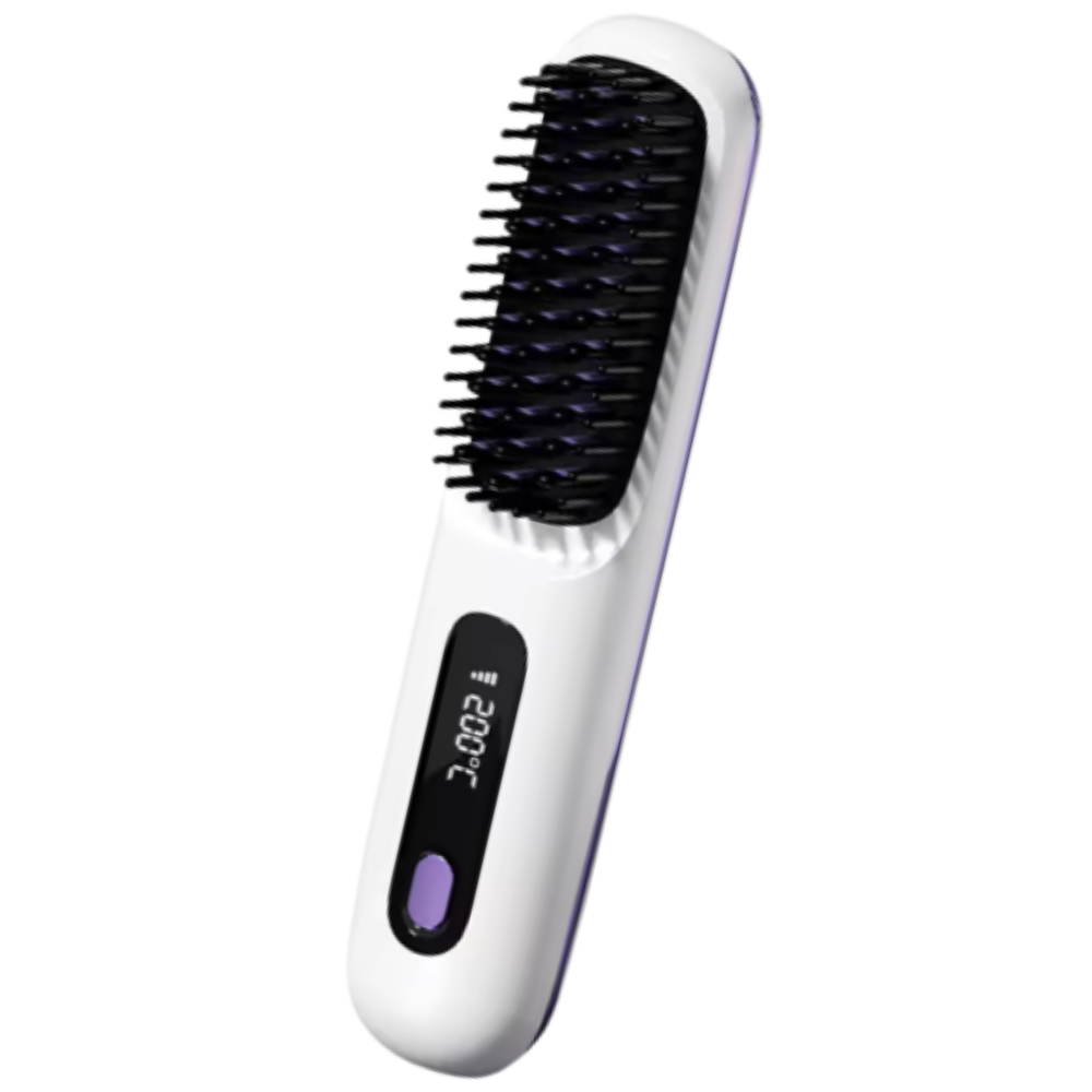 Brosse chauffante lissante sans fil -Blanc - Ozerty