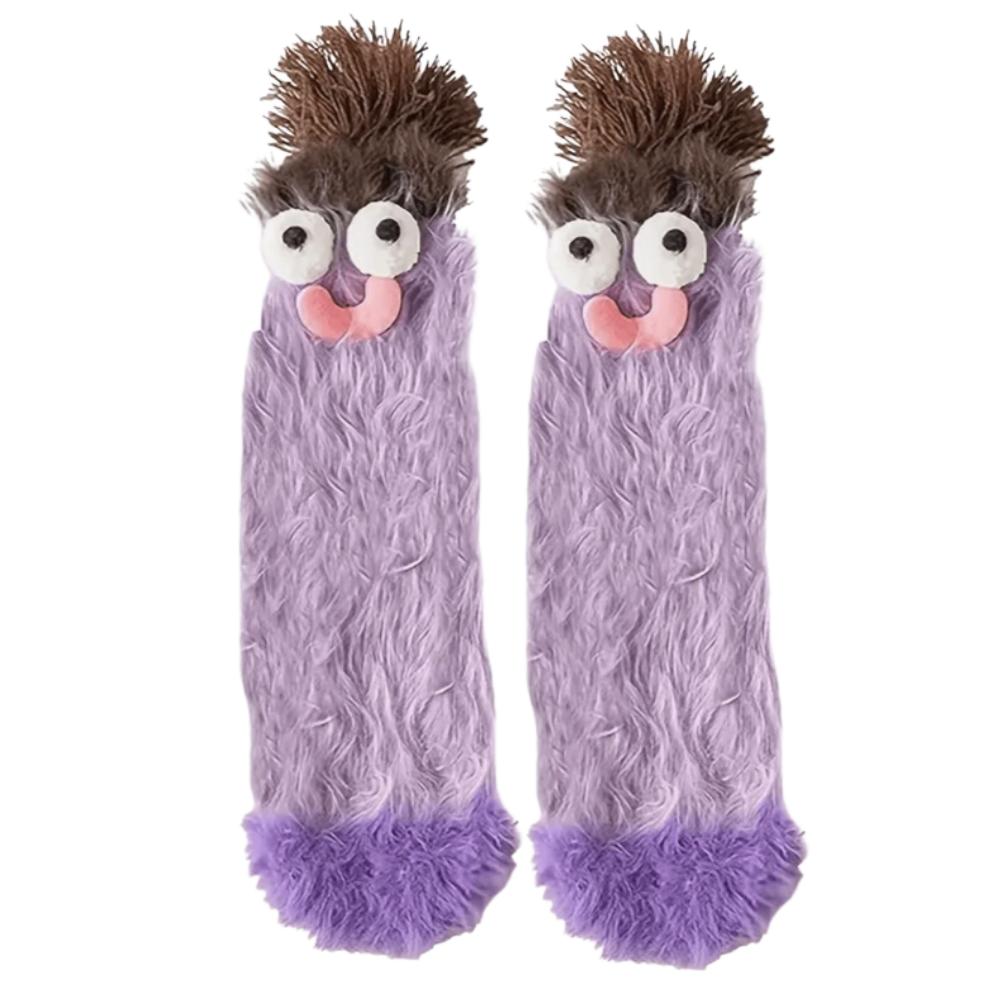 Chaussettes Funky en velours corail -Violet - Ozerty