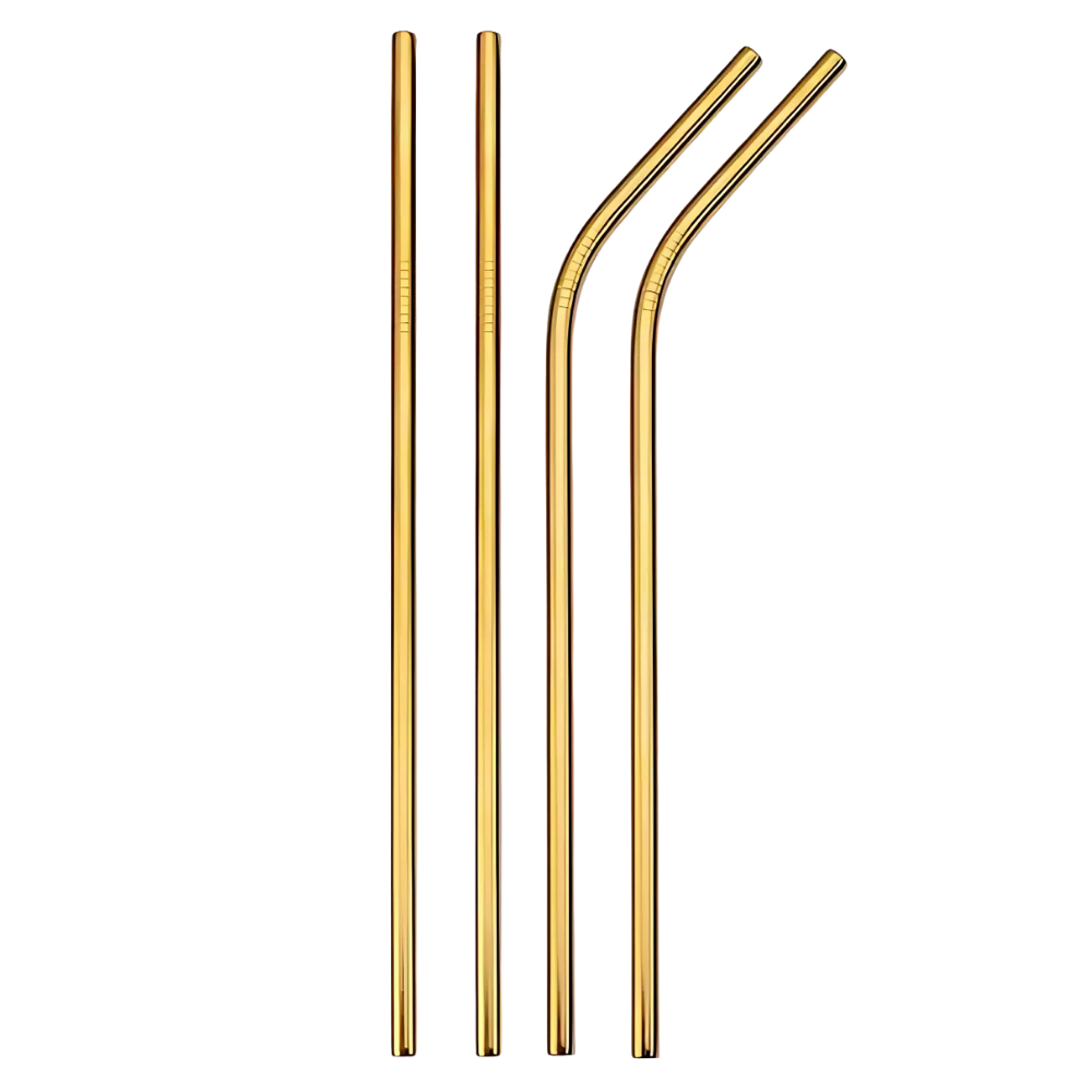 Paille réutilisable en acier inoxydable -Or - Ozerty