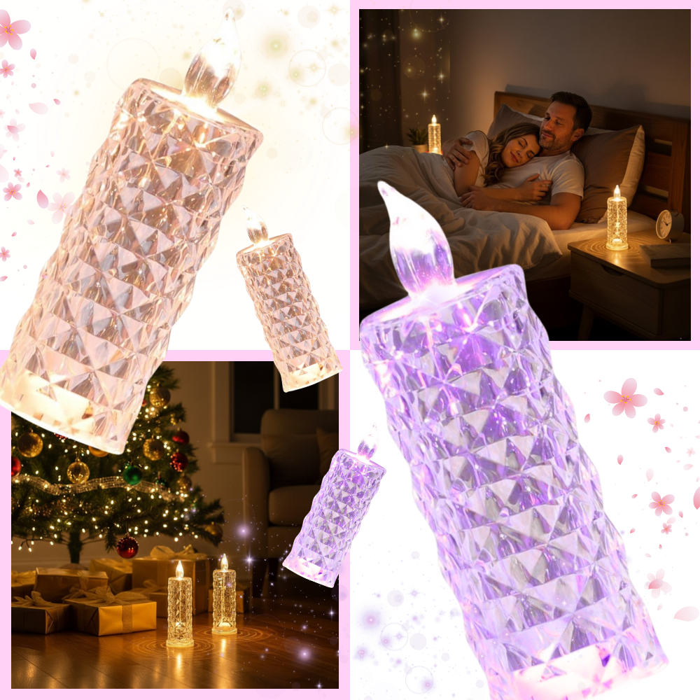 Bougie décorative LED sans flamme en cristal - Ozerty