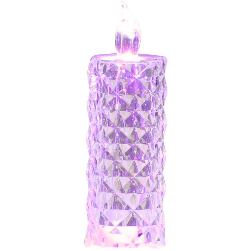 Bougie décorative LED sans flamme en cristal -Violet - Ozerty