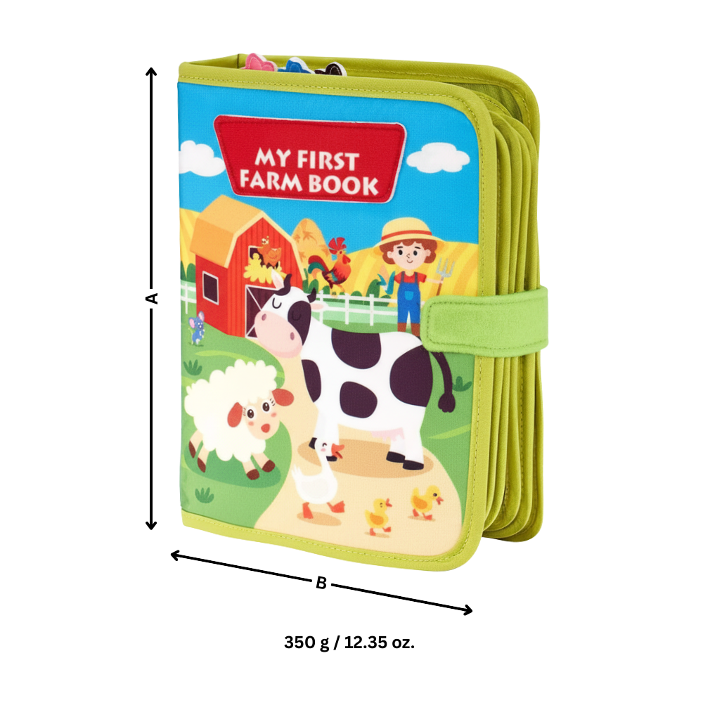 Livre interactif à velcro pour enfants sur le thème de la ferme - Ozerty